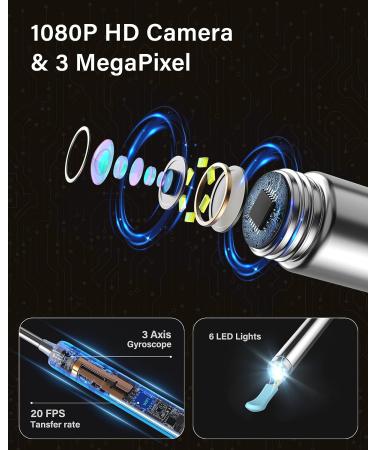 Ear Wax Removal Tool with Camera and Light | Ear Cleaner Kit for iOS & Android - Buy Online on GoSupps.com