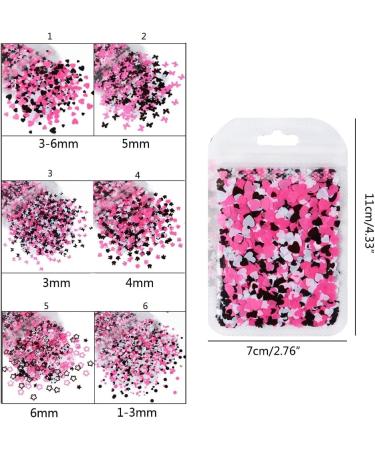 Heart Star Round Nail Art Glitter Flakes Sequins for Mani Beauty Makeup Face Body Art Decoration Style 1 - Buy Online on GoSupps.com