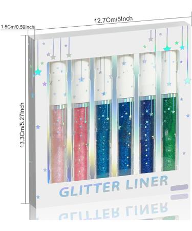 Glitter Liquid Eyeliner Glitter Liquid Eyeliner | Waterproof Eyeliner Pencil 6 Colors Eyeliner Color Set - Long-lasting Glitter Eye Pencil Colored Eyeliner - Buy Online on GoSupps.com