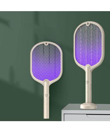 Fly Swatter - 3000V Rechargeable Electric Racket - 2 in 1 Fly Swatter with USB Rechargeable Base 3-Layer Safety Mesh Inhaled Photocatalyst Fly Trap Light Cyhamse (Beige) - Buy Online on GoSupps.com