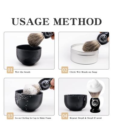 KIKC Handmade Shaving Brush - 100% Pure Badger Hair, Black Wooden Handle | For Safety Razor and Straight Razor | Barber Salon Tool - T1(Wood) - Buy Online on GoSupps.com