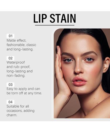 Removable lip paint dirt resistant removable lipstick care coloring lipstick balm quick drying for makeup women day night travel nude color - Buy Online on GoSupps.com