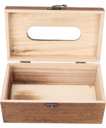 Verdant Touch Retro Decorative Handkerchief Case - Wood Napkin Holder & Desk Organizer for Home & Massage Business - Buy Online on GoSupps.com