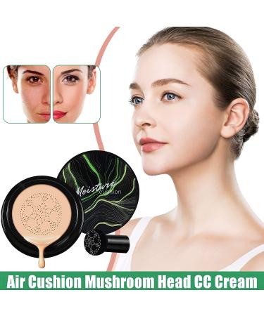 Mushroom Head Foundation & Air Cushion CC Cream - Long Lasting Moisturizing Concealer & Makeup Base with Sponge (Natural) - Shop Worldwide - Buy Online on GoSupps.com