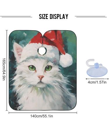 Waterproof Barber Cape - Christmas White Cat & Cheetah Haircut Bib for Men & Women | Unisex Hair Cutting Cape (8rp1a - Buy Online on GoSupps.com