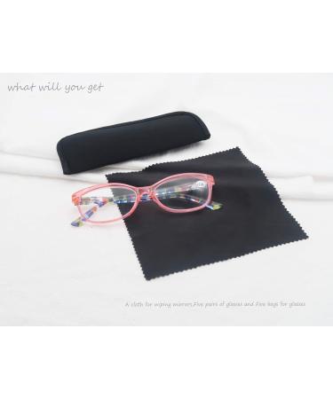 HEEYYOK Women's 2.5x Colorful Reading Glasses - Lightweight Comfortable Readers for Small Faces - Durable Spring Hinge - 5 Pack Mix Colors - Buy Online on GoSupps.com