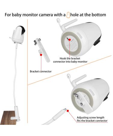 iTODOS Gooseneck Baby Monitor Mount - 27 inch Flexible Arm for Arlo, Motorola, and Universal Cameras - White - Buy Online on GoSupps.com