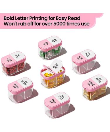 Extra Large Smart XL Pill Organizer - 7 Day AM PM Pill Box - Pink - Buy Online on GoSupps.com