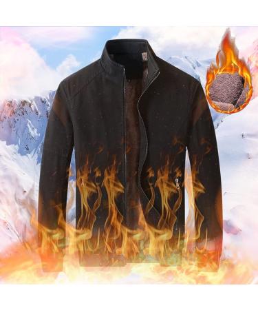 Men's XXL Black Fleece Plush Jacket - Warm Fluffy & Windproof Outdoor Coat with Hood - Buy Online on GoSupps.com