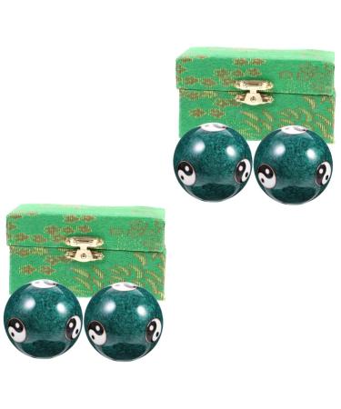 Gatuida 4 Pieces Health Massage Handball Chinese Hand Chinese Palm Balls Stress Balls For Adults Stress Ball Metal Ball Massage Balls for Adult Magnetic Tools China