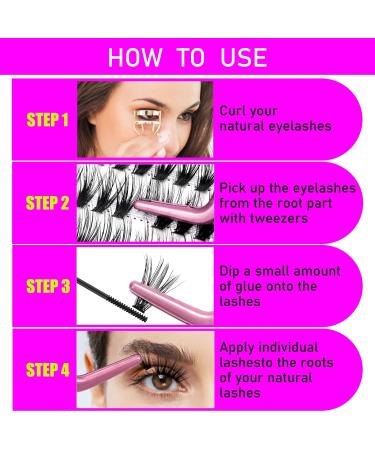 Premium 50D 0.07 D Curl Faux Mink Lash Clusters - Wispy Individual Eyelash Extensions 14-18mm Tray for DIY Glamour - Buy Online on GoSupps.com