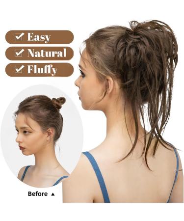 Hair Bun Hairpiece for Women Daily Synthetic Elastic Curly Messy Bun Hairpieces Scrunchie Black Blonde Brown Natural Fake Hair Chignon Band Updo Donut Hair Chignons(4-30) - Buy Online on GoSupps.com
