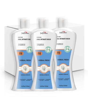 HOT FLOWERS Herbal Fresh Unisex Anal Intimate Wash for Personal Care pH Balanced for Essentials Body Health Daily Use Dry Skin Proctologist Tested Vegan Certified 4.4 oz each - Buy Online on GoSupps.com