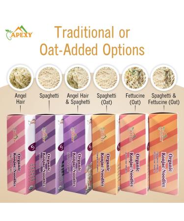 Apexy Organic Shirataki Konjac Noodle Variety Pack - 8 Pouches, 53.6oz - Low Calorie, Low-Carb & Gluten-Free Pasta - Vegan, Keto & Paleo-Friendly - Buy Online on GoSupps.com