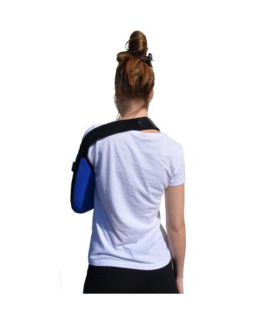 Adult Arm Sling - Blue/Black Trim, Easy to Fit with Cooling Fabric Technology - Buy Online on GoSupps.com