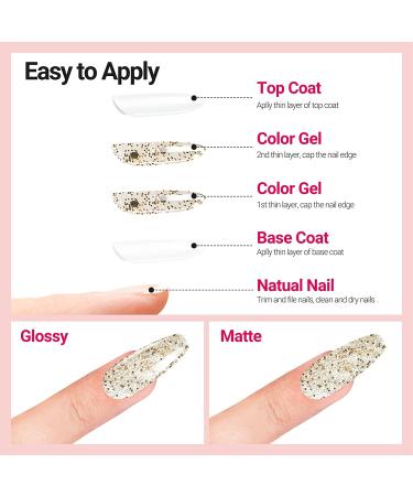 Gold & Silver Glitter Gel Nail Polish Set - UV Soak Off, Salon Quality DIY Manicure Kit - Buy Online on GoSupps.com