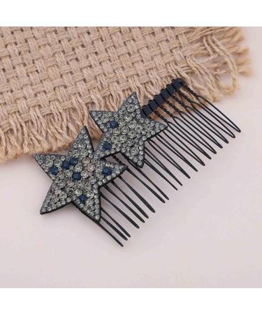 Aneneiceera Vintage Crystal Star Hair Comb Clip Black Cz Hair Barrette Clip Bling Rhinestone Head Comb Headwear Shine Star Headpieces Decorative Hair Accessories for Women and Girls (Black) - Buy Online on GoSupps.com