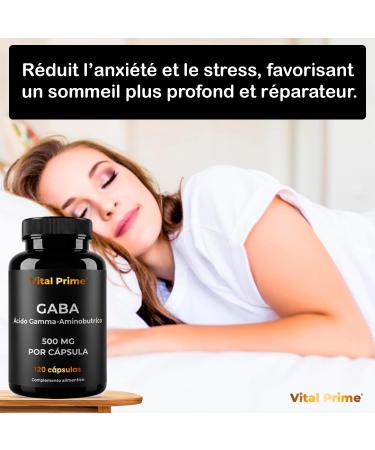  VITAL PRIME GABA 120 Capsules 500MG Per Capsule (Gamma-Aminobutyric Acid) 4 Month Supply | GABA Capsules Reduce Stress & Anxiety & Improve Sleep Quality - Buy Online on GoSupps.com
