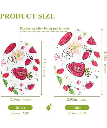 3-Pack Cleaning Kitchen Sponges Oval Strawberries and Flowers Kitchen Cellulose Dishwashing Wood Pulp Cotton - Buy Online on GoSupps.com
