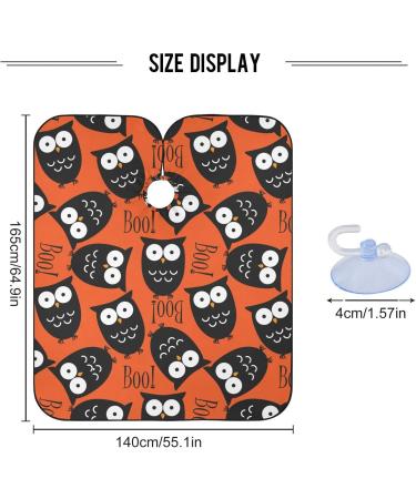 Waterproof Barber Cape - Owl Orange & Cheetah Haircut Bib for Men & Women | Unisex Hair Cutting Cape - Buy Online on GoSupps.com