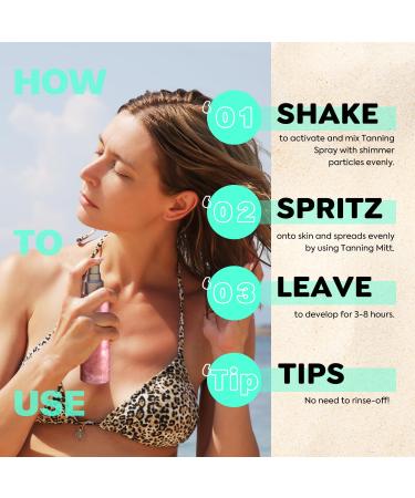 VANERIA Shimmering Spray Tanning | Long-Lasting Instant Tan Spray with Mitt | Streak-Free Hydrating Self Tanner | 80ml Bronze Gold International Shipping - Buy Online on GoSupps.com