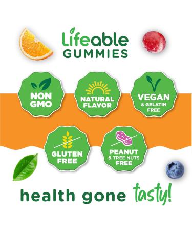 Lifeable Omega 3 6 9 Gummies | with Vegan DHA Supplement | Fish Oil Alternative from Plant Based Flaxseed Oil | Great Tasting Omega 3 Supplement | for Adults Men & Women | 60 Gummies - Buy Online on GoSupps.com