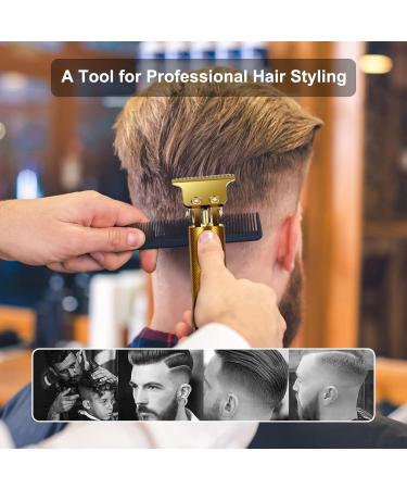 URAQT Cordless Hair Clippers for Men - Waterproof Electric Trimmer Set with T-Blade Detail Shaver, Grooming Kit with Guide Combs and Hair Combs (Gold) - Buy Online on GoSupps.com