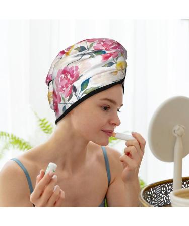 Colorful Flowers Microfiber Hair Towel | Soft Super Absorbent Wrap for Long & Curly Hair - Buy Online on GoSupps.com