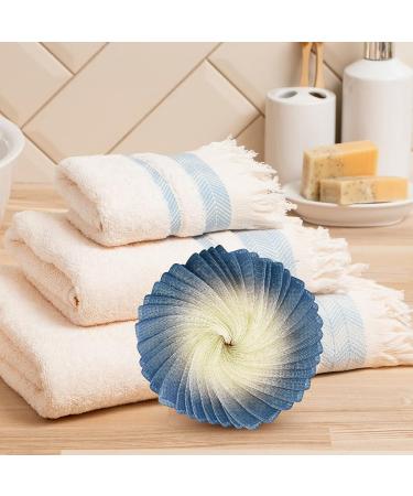 Soft Mesh Pouf Bath Sponge - Washable Reusable Shower Loofah - Gentle Exfoliating Scrubber - Grey Blue - Buy Online on GoSupps.com