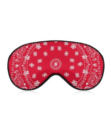 Red Western Paisley Sleep Mask for Women Adjustable Sleeping Eye Shades Cover with Elastic Strap