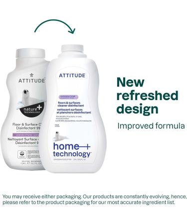 ATTITUDE Floor Cleaner Disinfectant 99.99% Eliminates Germs Bacteria and Viruses Vegan and Cruelty-free Lavender & Thyme 1.04 Liters Lavender & Thyme 1.04 l (Pack of 1) - Buy Online on GoSupps.com