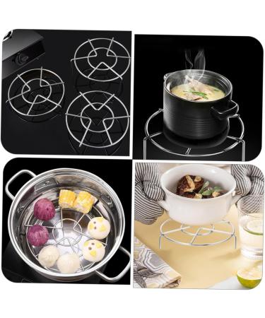 PRETYZOOM 2pcs Stainless Steel Tripod Pan Steam Stand Stove Stand Rack Kitchen Steaming Stand Triangle Shelf - Buy Online on GoSupps.com