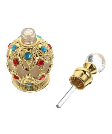 Beatifufu Essential Oil Bottle Glass Perfume Bottle Diamonds Embedded Bottle Essential Oil Container Refillable Glass Bottle Diamond Inlaid Perfume Holder Empty Perfume Container