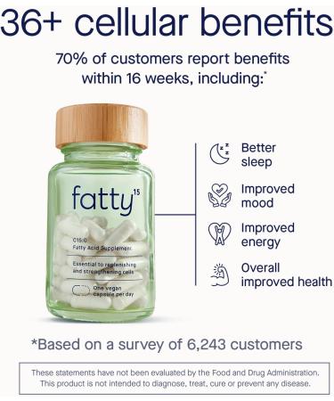 Fatty15 C15:0 Pentadecanoic Acid Supplement The Longevity Nutrient - 90 Vegan Capsules - 3X Cellular Benefits of Fish Oil EPA Omega 3 Supplements - Liver Support & Mitochondrial Health 90 Count (Pack of 1) - Buy Online on GoSupps.com