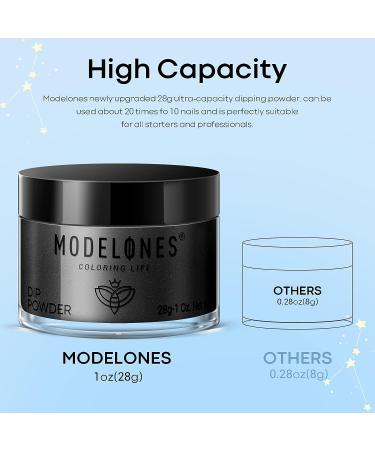 Modelones Dip Powder Black Color French Nail Dipping Powder 1 Oz - Odor-Free, Long-Lasting, No UV Lamp Needed - Buy Online on GoSupps.com