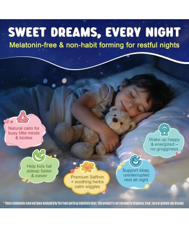 Kids Magnesium Sleep Gummies Sugar Free Magnesium Glycinate Malate & Citrate w/Saffron GABA L-Theanine & Herbs No Melatonin - Natural Bedtime Calm & Sleep Aid for Relaxation Brain Muscle 2Pack - Buy Online on GoSupps.com