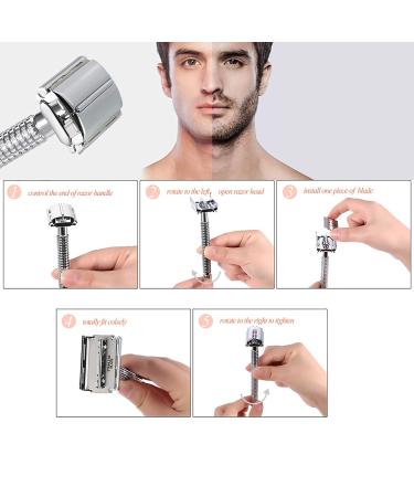 Buy Stainless Steel Double Edge Safety Razor Set | 20pcs Blades for Men | Premium Shaving Experience - Buy Online on GoSupps.com