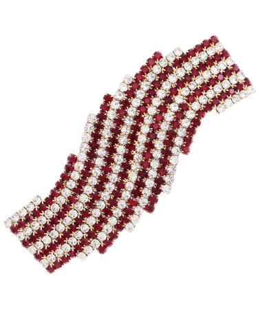 FRCOLOR rhinestone hairpin Red Bride hair clips Metal hair clips for women Rhinestone hair clips Hair barrettes for women hair claw clips for women Miss Accessories rhinestones dense