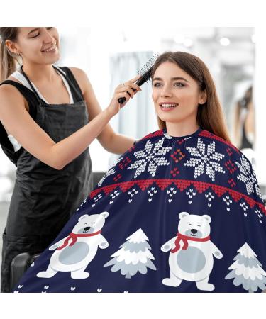 Waterproof Barber Cape - Christmas Snowflake Polar Bear & Cheetah Hair Cutting Bib for Men and Women - Buy Online on GoSupps.com