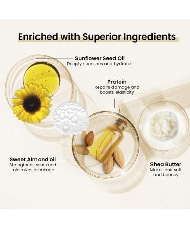 MOEHAIR Hair Mask - Hydrating Shea Butter & Olive Oil Treatment for Damaged Hair | Sulfate & Paraben-Free (12 Fl. Oz - Buy Online on GoSupps.com