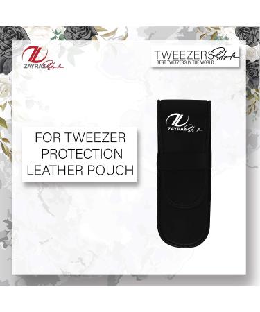 Zayraz Precision Tweezer Set for Ingrown Hair and Splinters - Stainless Steel Slant and Pointed Tweezers for Eyebrow Plucking - Black - Buy Online on GoSupps.com