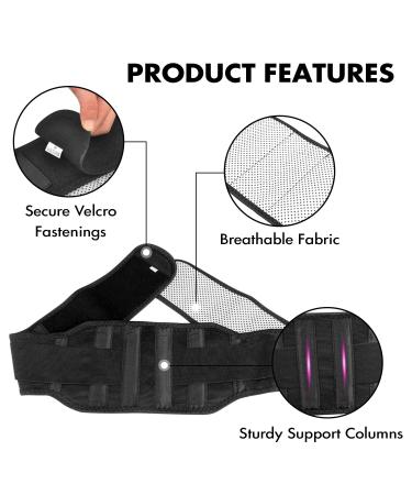 KF-Premium Large Self Heating Lower Lumbar Back Brace for Pain Relief - Orthopaedic Magnetic Support Belt for Backaches, Sciatica, and Spine Injuries - Buy Online on GoSupps.com
