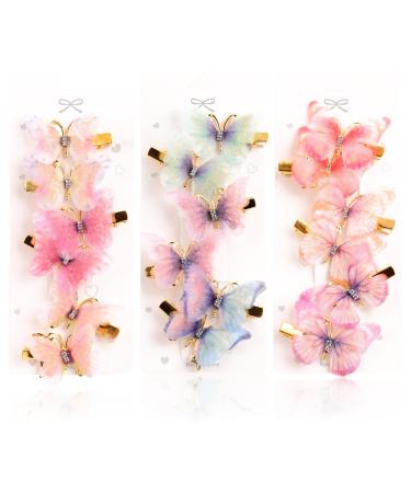 Fogrime 18pcs Butterfly Hair Clips Exquisite Designs Glitter Powder Perfect Hair Accessories for Girls Great Gift for Special Occasions Suitable for Daily Use and Parties