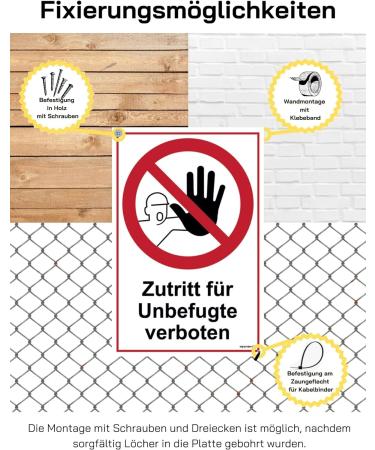 Nothlok Safety Work Banned Shield - 30x20 cm PVC Prohibition Sign for Private Property | No Passage & Unauthorized Access - UV Resistant - Buy Online on GoSupps.com