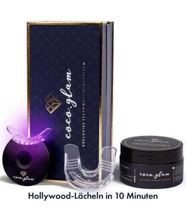 Coco Glam Tooth Whitening Set - Pink Teeth Whitening Kit with Activated Carbon & Coconut Powder for Healthy White Teeth - Effective Tooth Bleaching System - Buy Online on GoSupps.com
