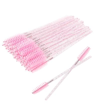 Ukerdo 50pcs Mascara Wands Disposable Extensions Eyelash Spoolie Angled Brush Applicators Lash Comb Eyebrow Make Up Cleasing Tool Kits Pink - Buy Online on GoSupps.com