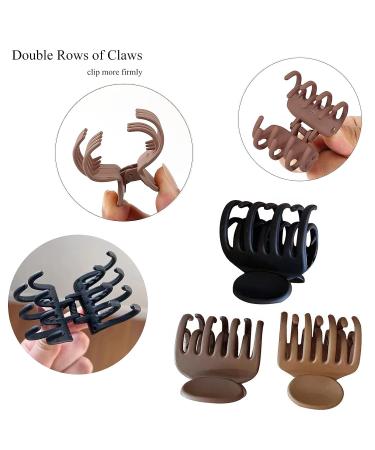 Small Matte 7 Color Hair Clips for Women Girls Kids - 1.6 Inch Mini Claw Clips for Thin Thick Hair - Non-slip Cute Double Rows Design - Square Jaw Clips with Gift Box - Buy Online on GoSupps.com