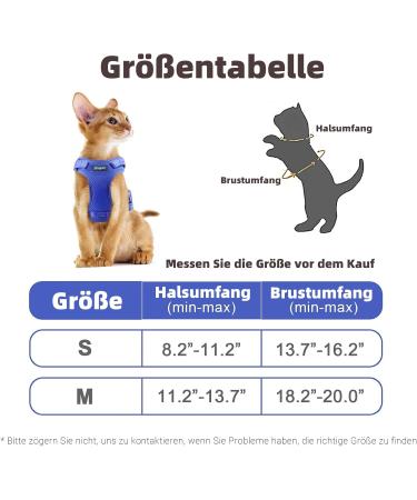 Supet Cat Dishes & Leash Set - Blue Swinging Kitten Harness with Reflective Stripes | Universal Fit for Cats/Puppies (44.5-49.5 cm) - Buy Online on GoSupps.com