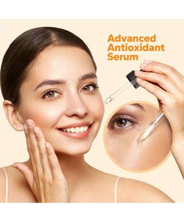 Vitamin C Facial Essence - Anti-Aging Serum & Eye Serum with Hyaluronic Acid & Vitamin E | Boost Radiance & Collagen | 1 Fl Oz - Buy Online on GoSupps.com
