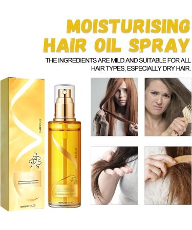 Nourishing hair spray with essential oils hair oil repair & anti-frizz weightless hair oil spray & shine spray for hair for dry and unruly hair pampers the tips of the hair - Buy Online on GoSupps.com